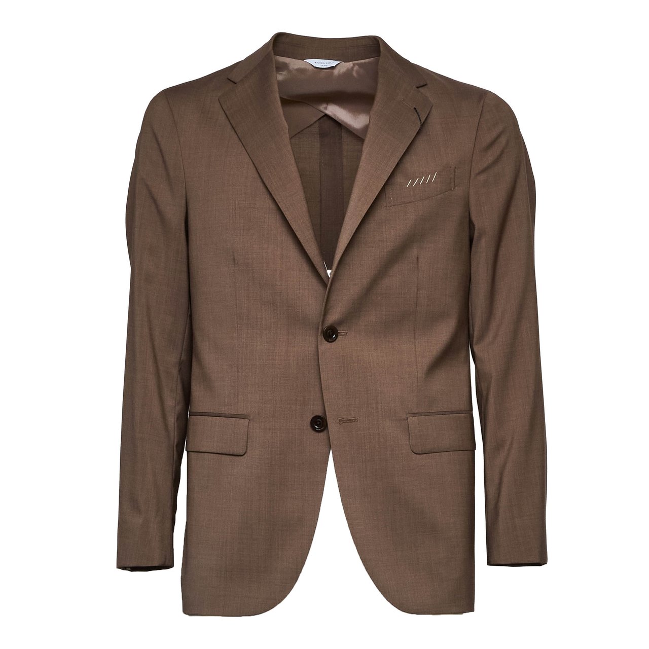 Boglioli Brown Single-Breasted Suit Jacket with Flap Pockets Grijs