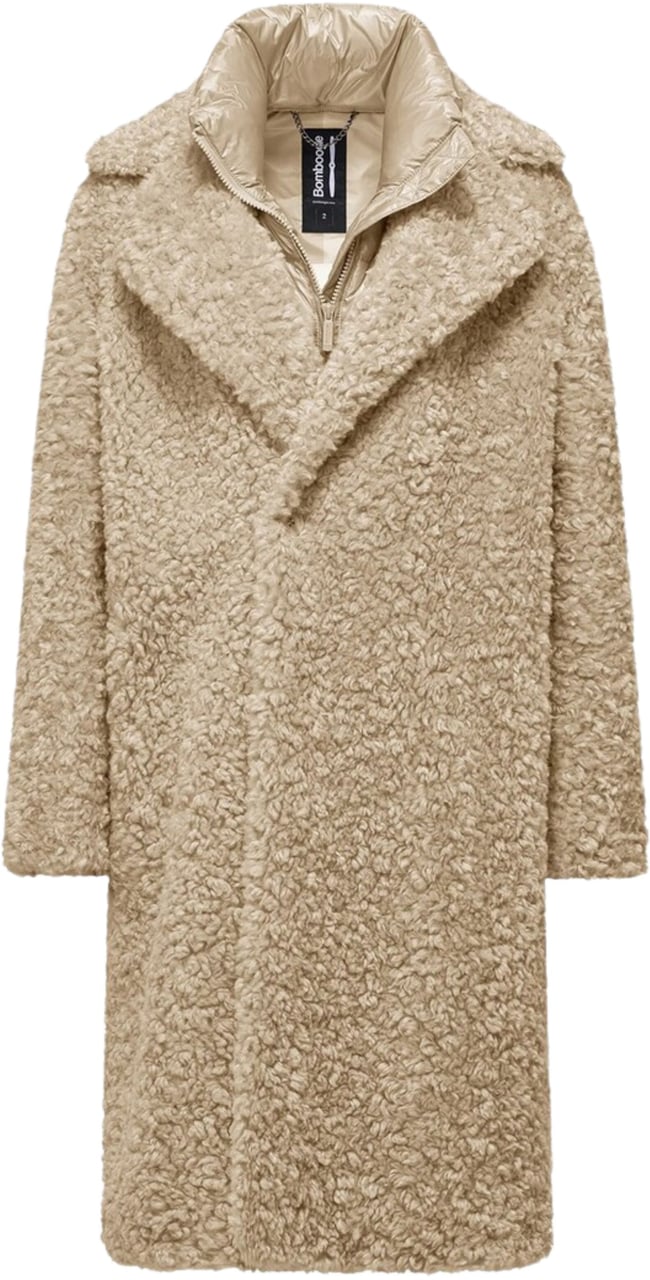 Bomboogie Fur Long Coat Zand Cw9360 Sfc5 Beige