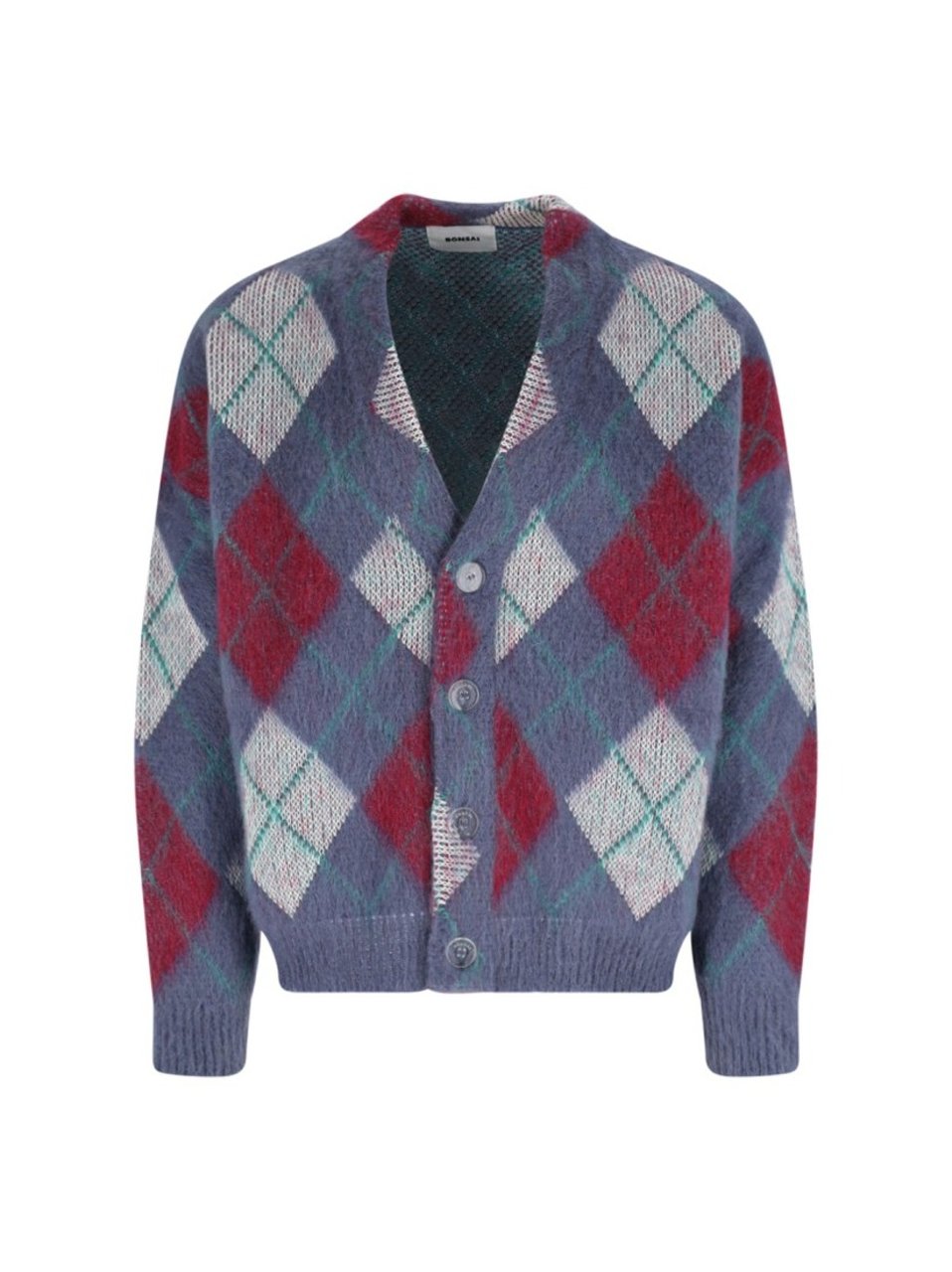 Bonsai Argyle Cardigan – Multicolor Blauw