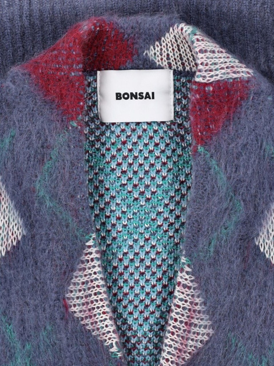 Bonsai Argyle Cardigan – Multicolor Blauw
