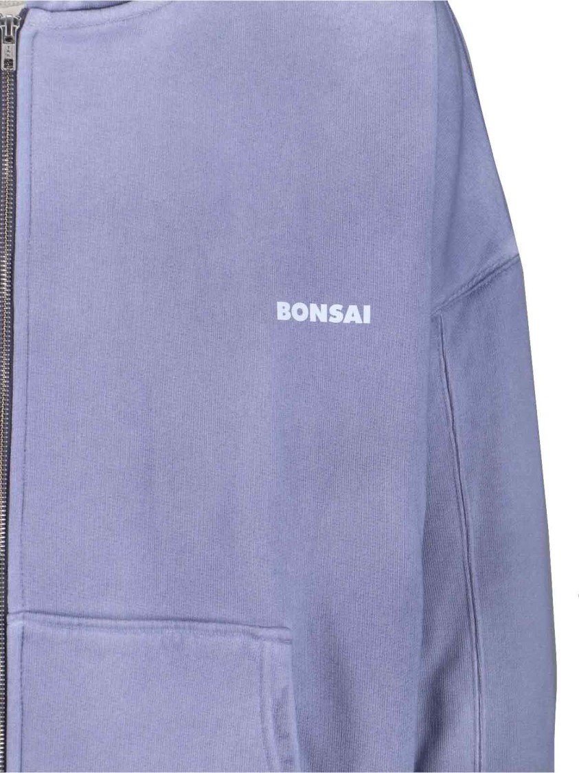 Bonsai Logo Zip Sweatshirt, In Light Blue Cotton Blauw