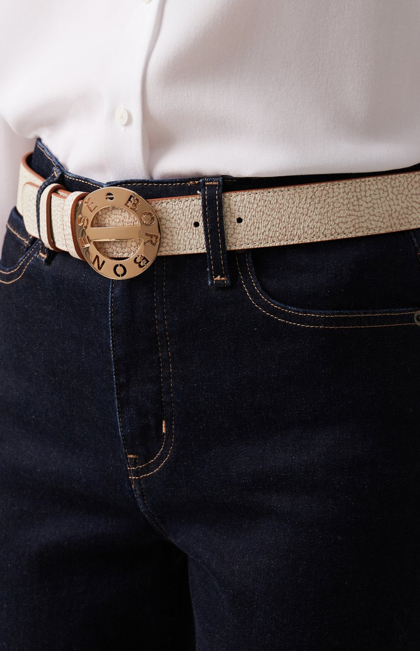Borbonese LEATHER BELT Beige