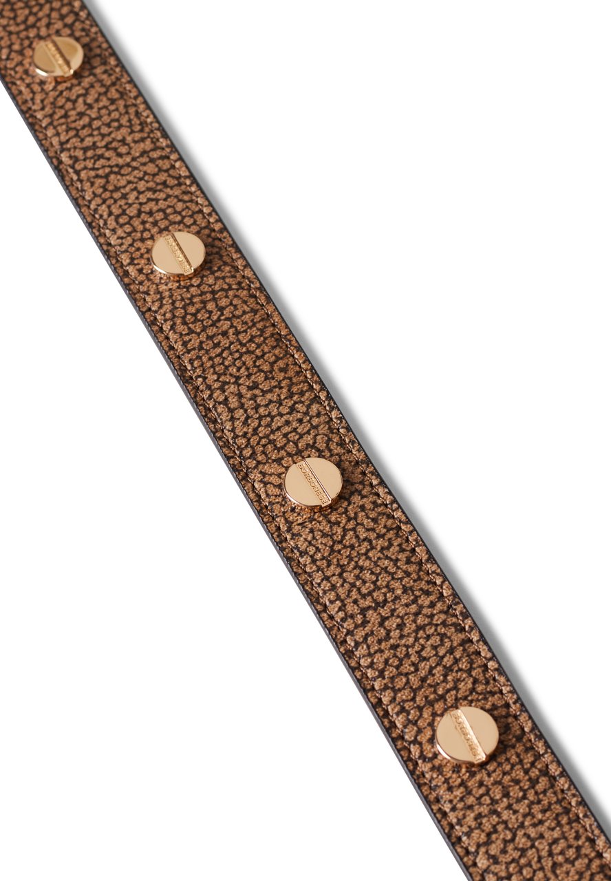 Borbonese Leather belt Bruin