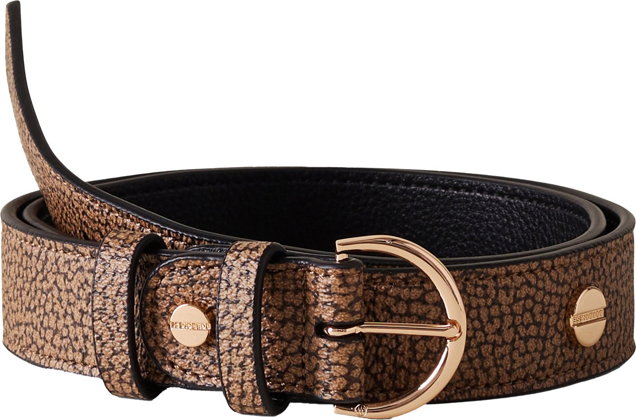 Borbonese Leather belt Bruin