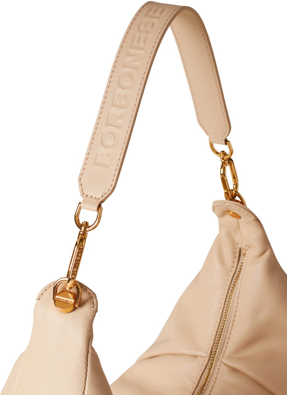 Borbonese BLOOM HOBO LARGE Beige