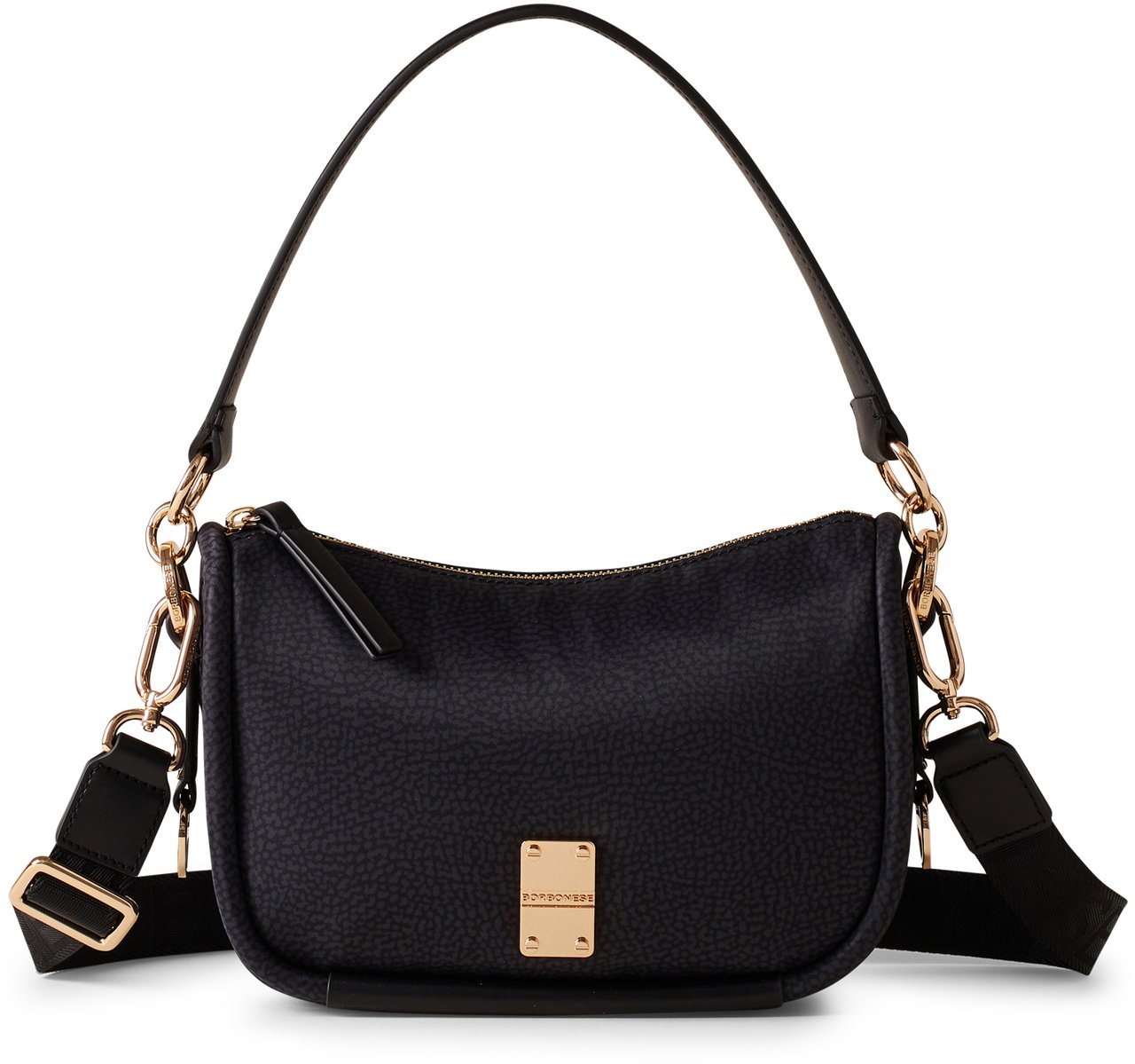 Borbonese CAHIER HOBO SMALL Zwart