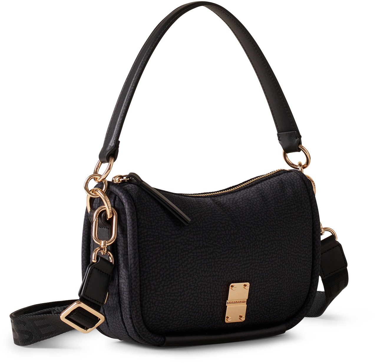 Borbonese CAHIER HOBO SMALL Zwart