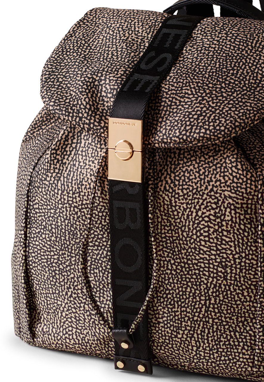 Borbonese FOLD MEDIUM BACKPACK Bruin