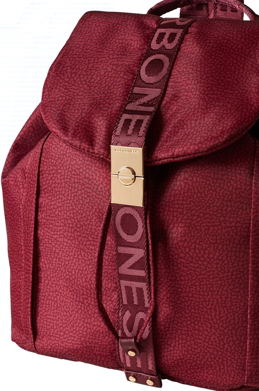 Borbonese FOLD MEDIUM BACKPACK Rood
