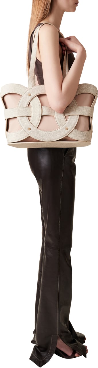 Borbonese ALL ROUND SHOPPER MEDIUM Beige