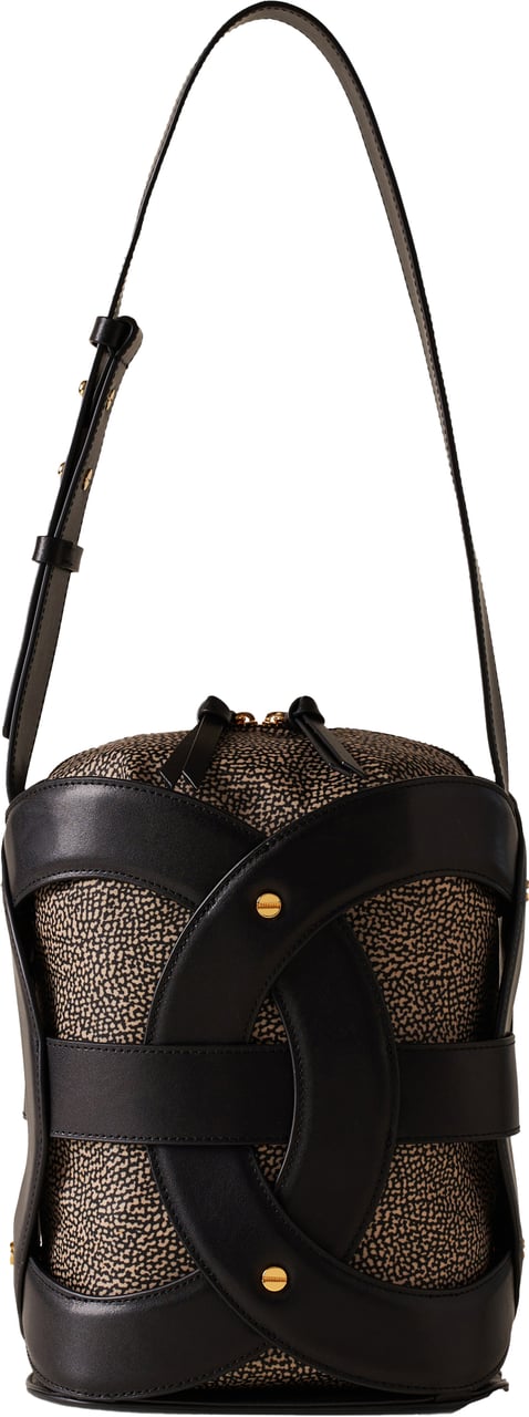 Borbonese ALL ROUND BUCKET MEDIUM Zwart