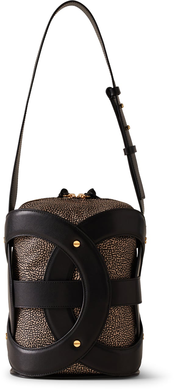 Borbonese ALL ROUND BUCKET MEDIUM Zwart