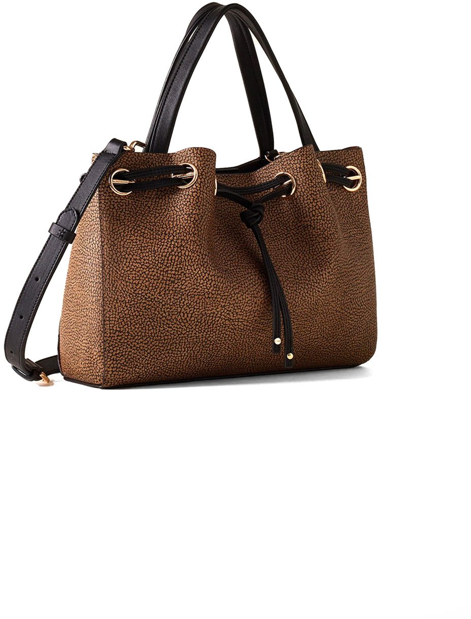 Borbonese Bags Naturale Nero Zwart