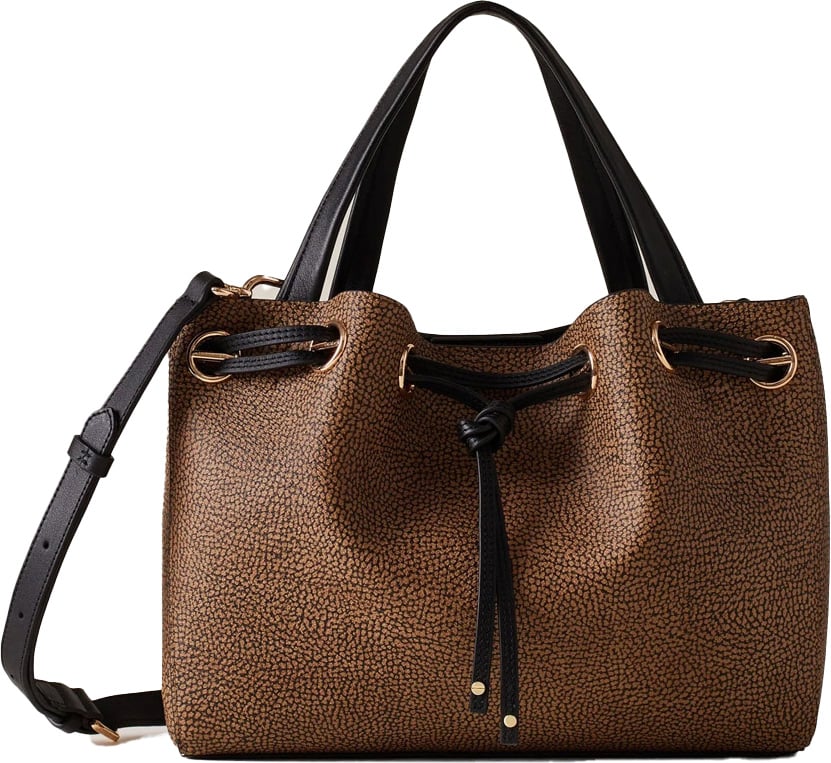 Borbonese Bags Naturale Nero Zwart