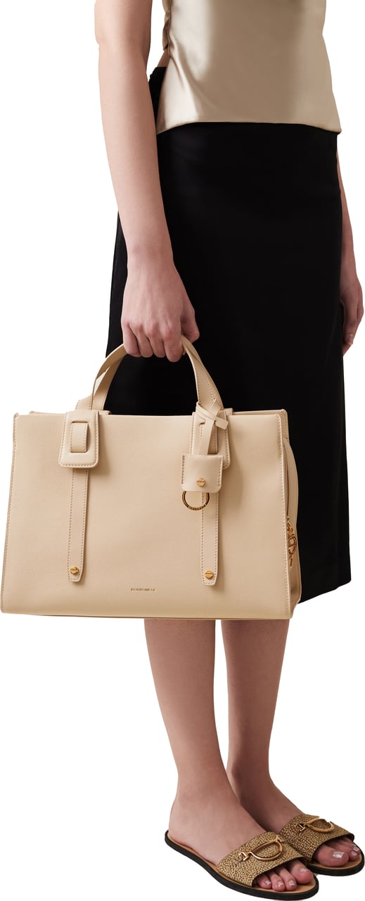 Borbonese DÉJEUNER BOSTON BAG MEDIUM Beige