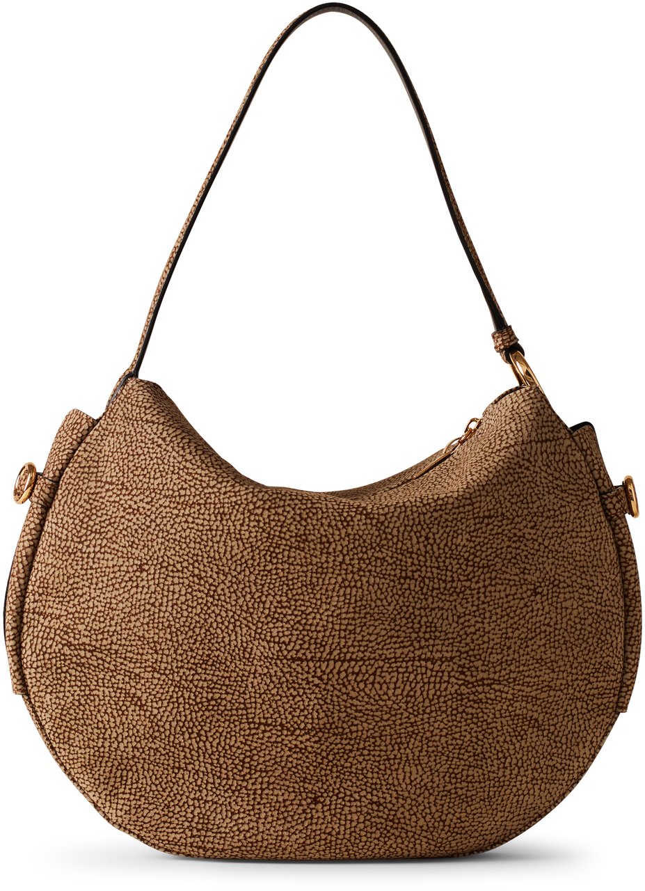 Borbonese BRIDLE MEDIUM HOBO BAG Bruin