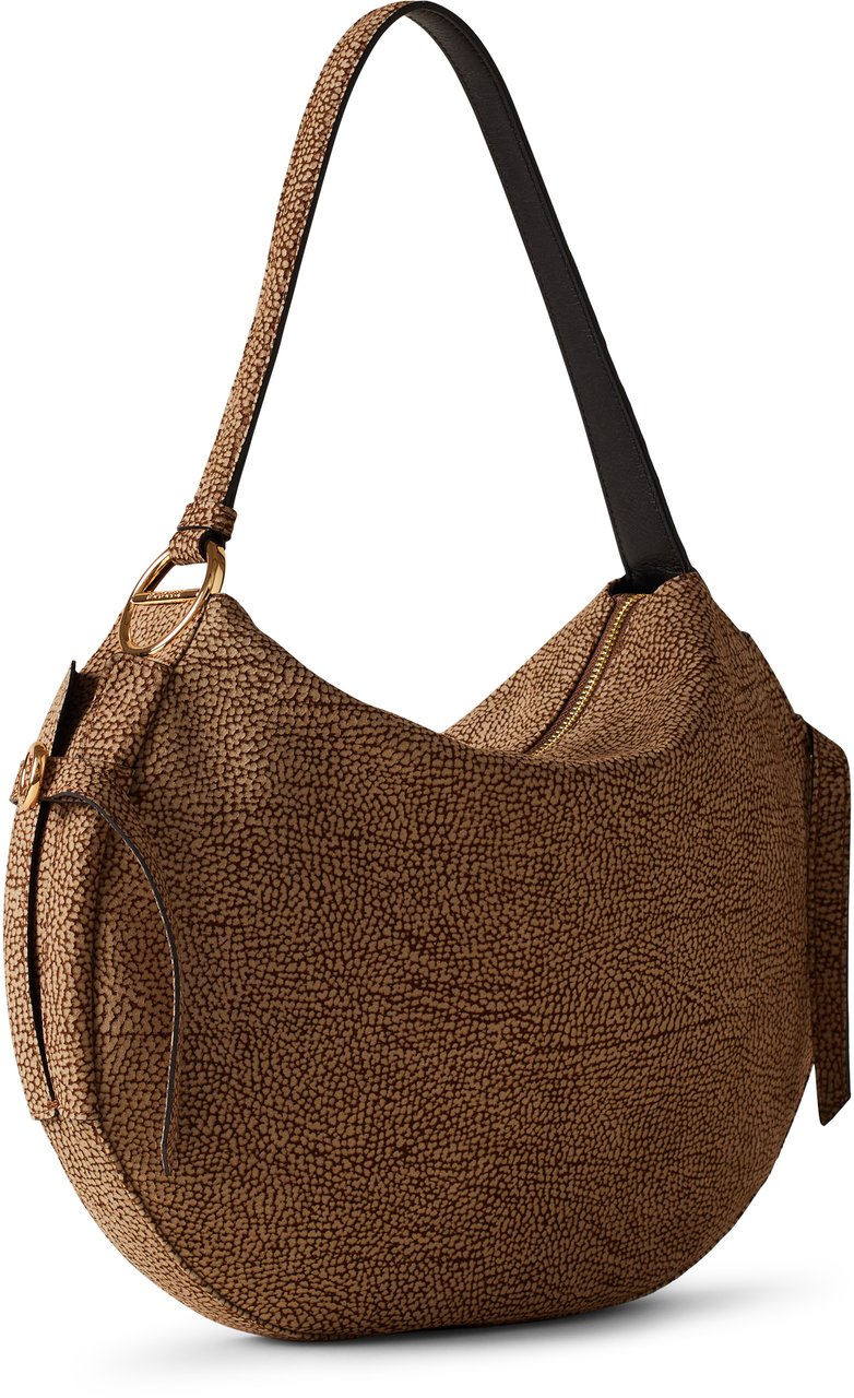 Borbonese BRIDLE MEDIUM HOBO BAG Bruin