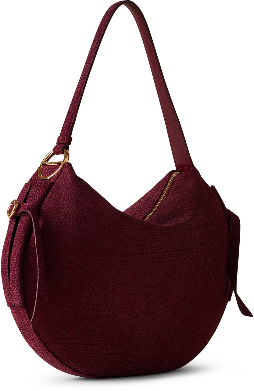 Borbonese BRIDLE MEDIUM HOBO BAG Rood