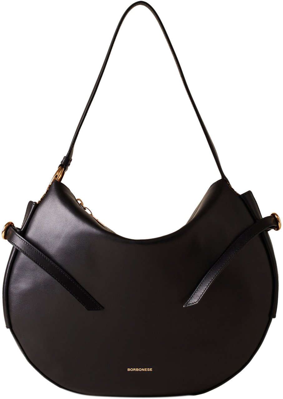 Borbonese BRIDLE MEDIUM HOBO BAG Zwart