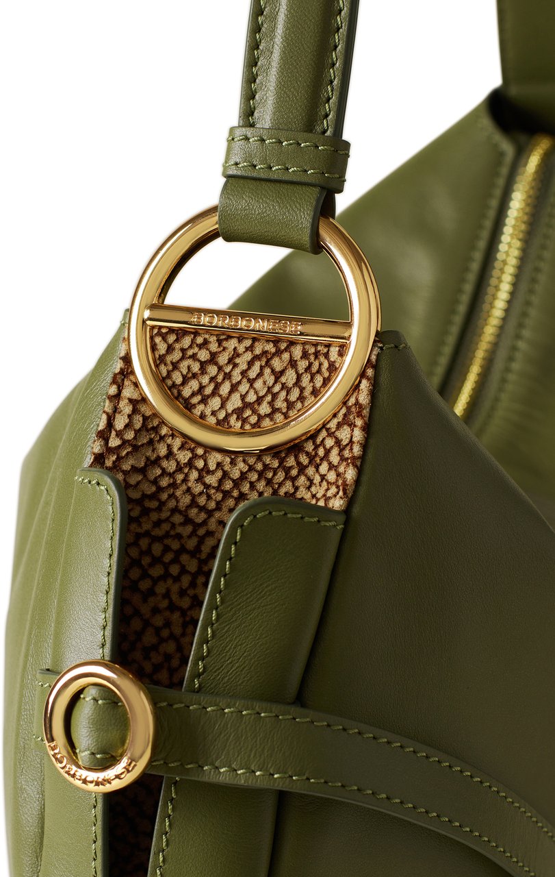 Borbonese BRIDLE MEDIUM HOBO BAG Groen