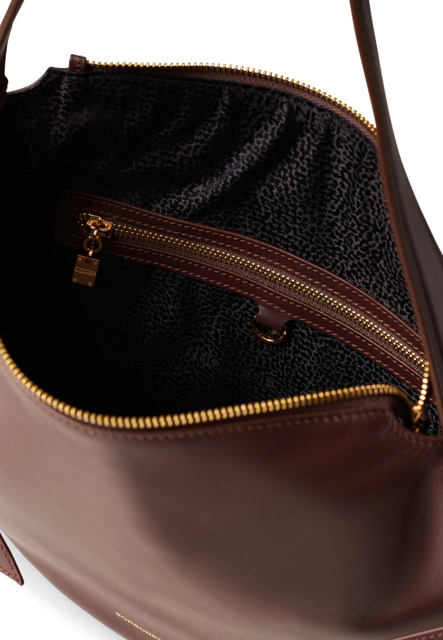 Borbonese BRIDLE MEDIUM HOBO BAG Maroon