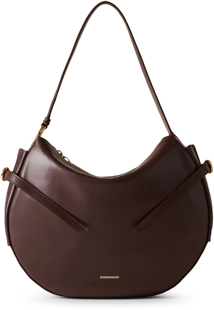 Borbonese BRIDLE MEDIUM HOBO BAG Maroon