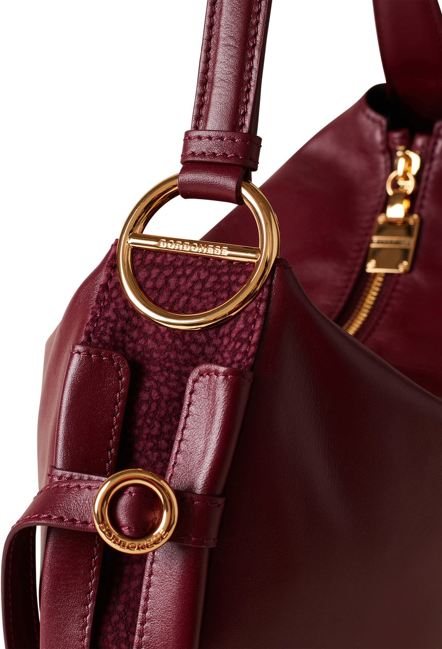 Borbonese BRIDLE MEDIUM HOBO BAG Rood