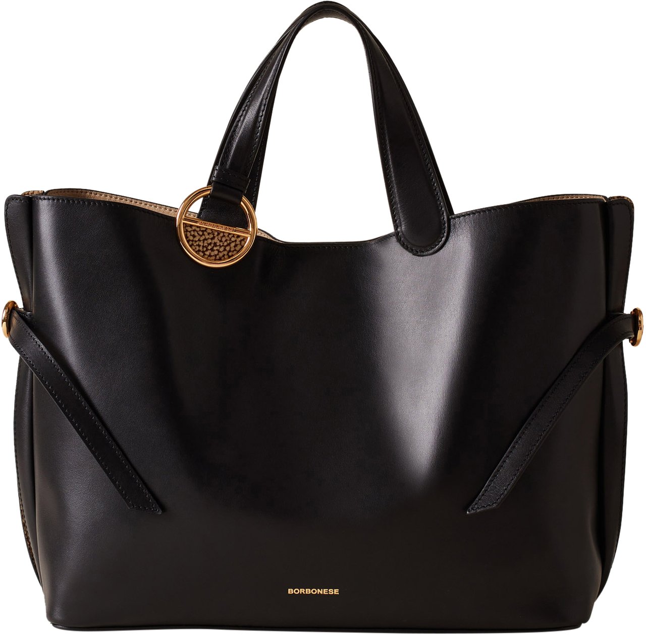 Borbonese BRIDLE MEDIUM SHOPPING BAG Zwart