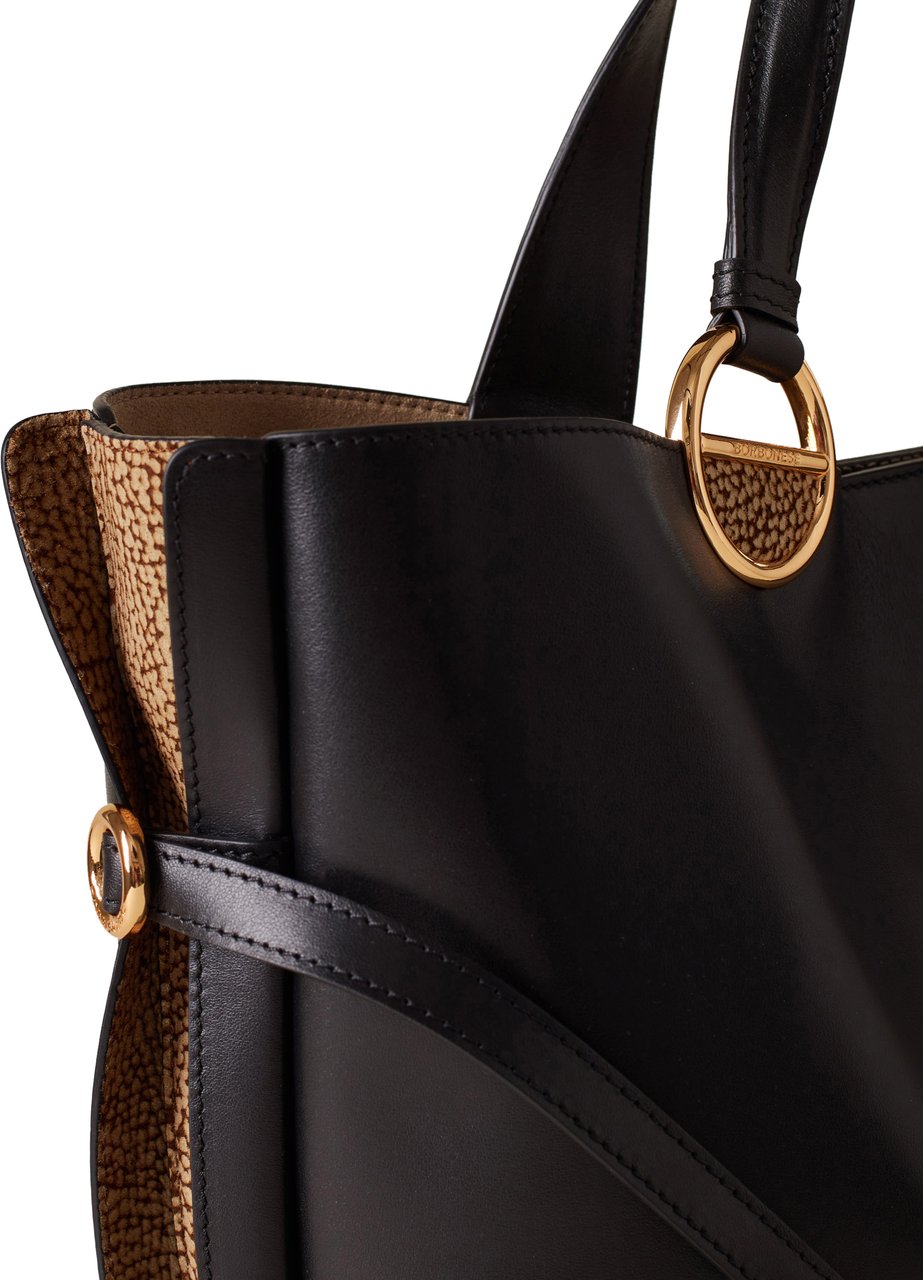 Borbonese BRIDLE MEDIUM SHOPPING BAG Zwart