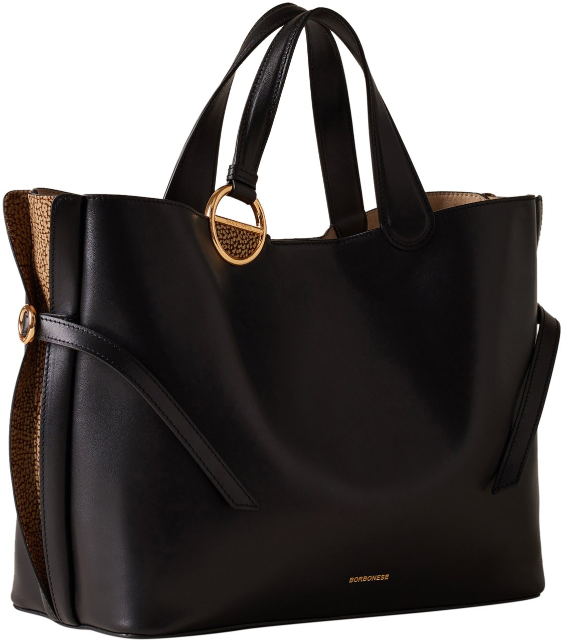 Borbonese BRIDLE MEDIUM SHOPPING BAG Zwart