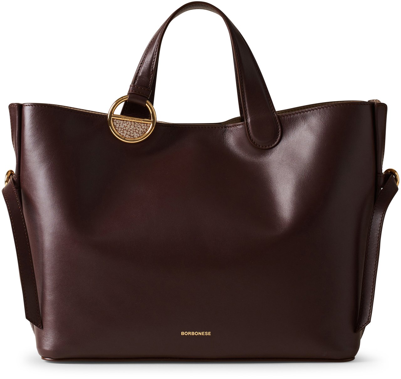 Borbonese BRIDLE MEDIUM SHOPPING BAG Maroon