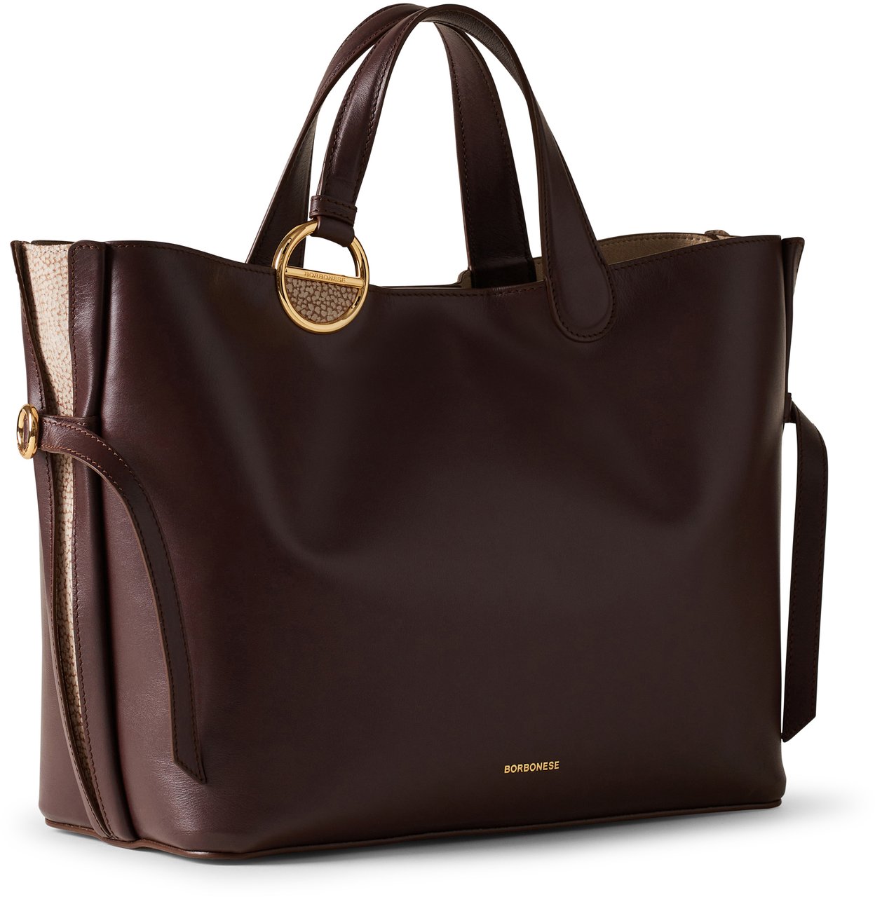 Borbonese BRIDLE MEDIUM SHOPPING BAG Maroon