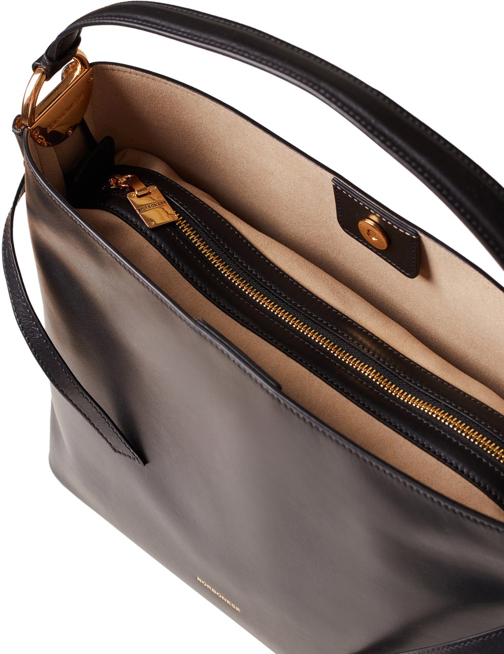 Borbonese BRIDLE MEDIUM BUCKET BAG Zwart