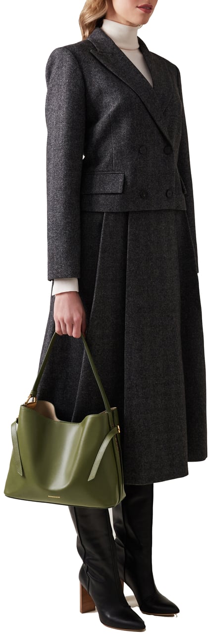 Borbonese BRIDLE MEDIUM BUCKET BAG Groen