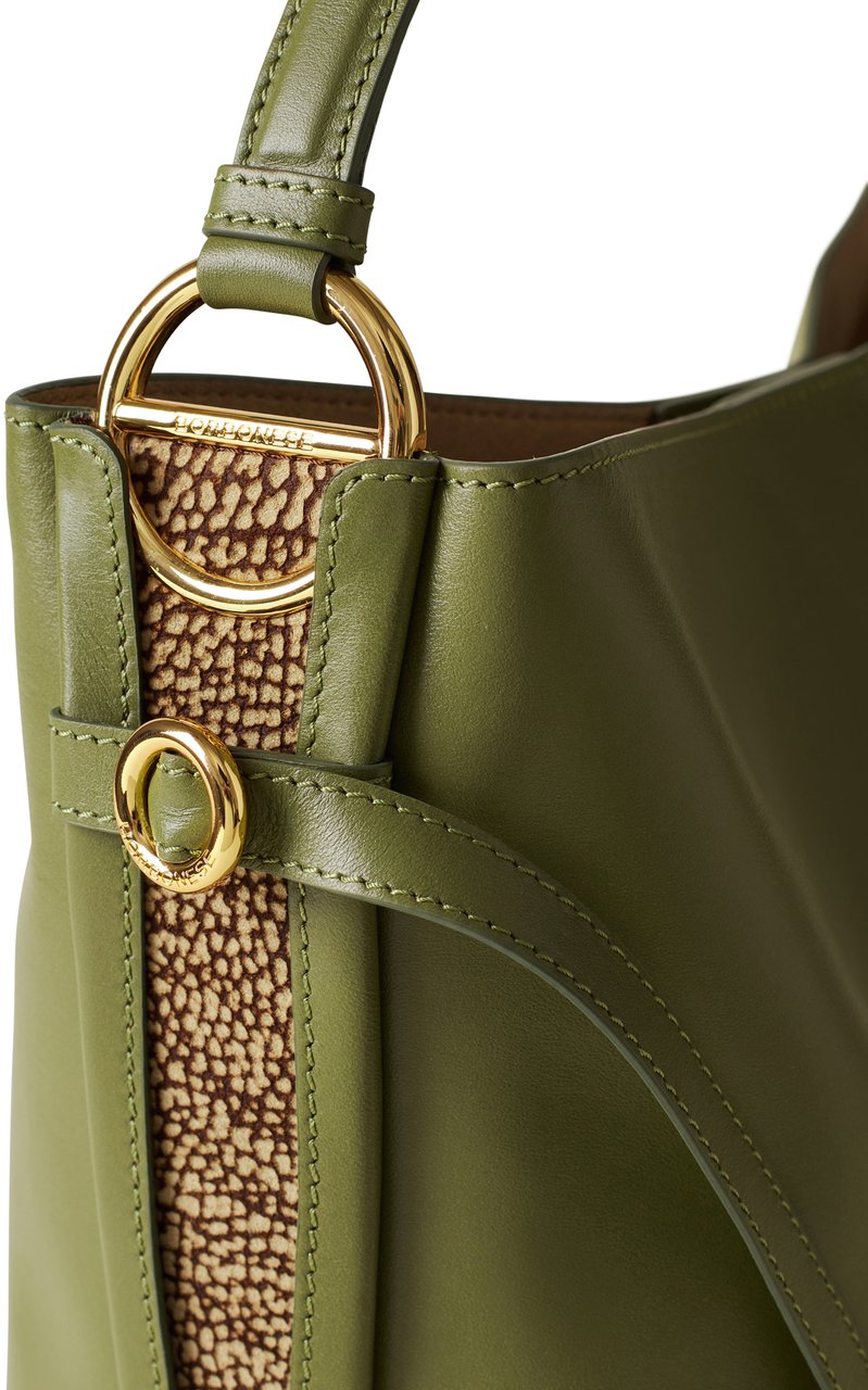 Borbonese BRIDLE MEDIUM BUCKET BAG Groen