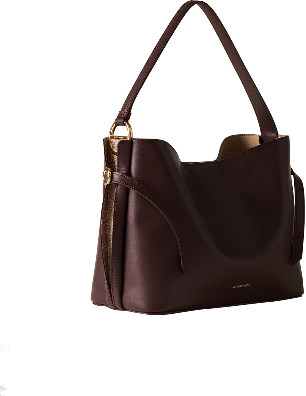 Borbonese BRIDLE MEDIUM BUCKET BAG Maroon