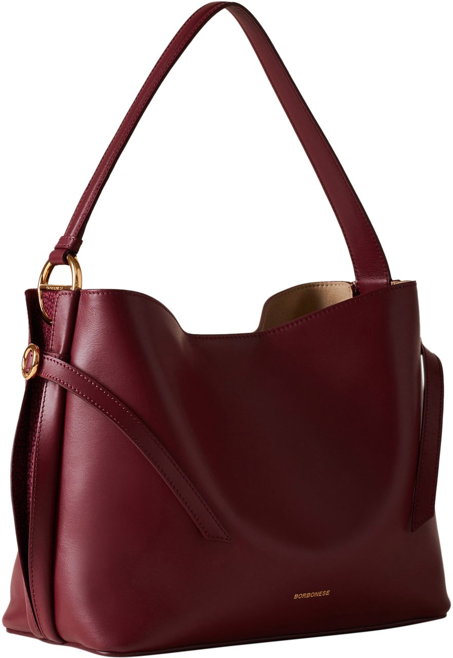 Borbonese BRIDLE MEDIUM BUCKET BAG Rood