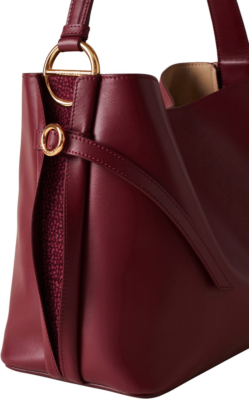 Borbonese BRIDLE MEDIUM BUCKET BAG Rood