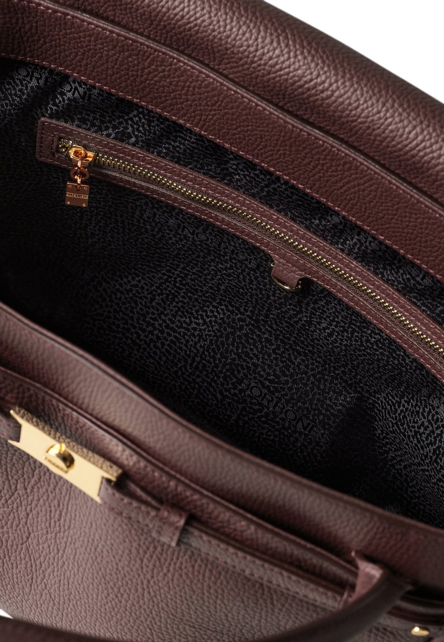 Borbonese TORINESE MEDIUM BAULETTO BAG Maroon