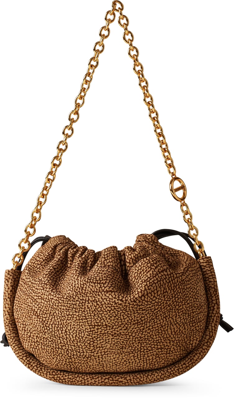 Borbonese COQUILLE SMALL HOBO BAG Bruin