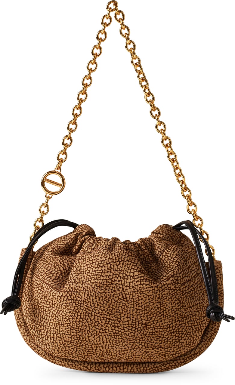 Borbonese COQUILLE SMALL HOBO BAG Bruin