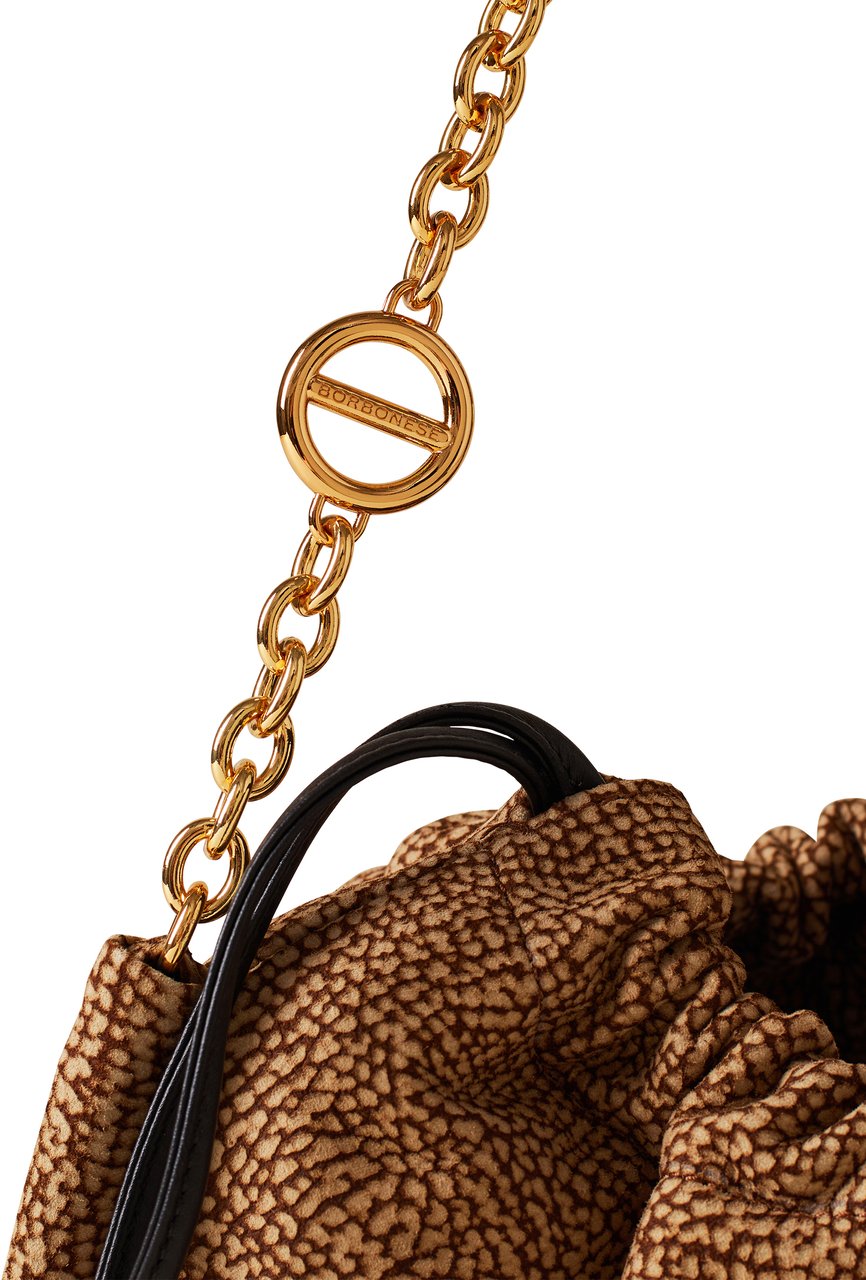 Borbonese COQUILLE SMALL HOBO BAG Bruin