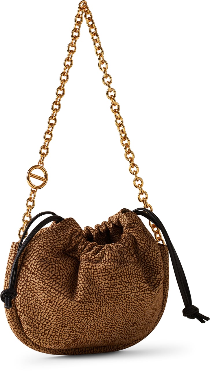 Borbonese COQUILLE SMALL HOBO BAG Bruin