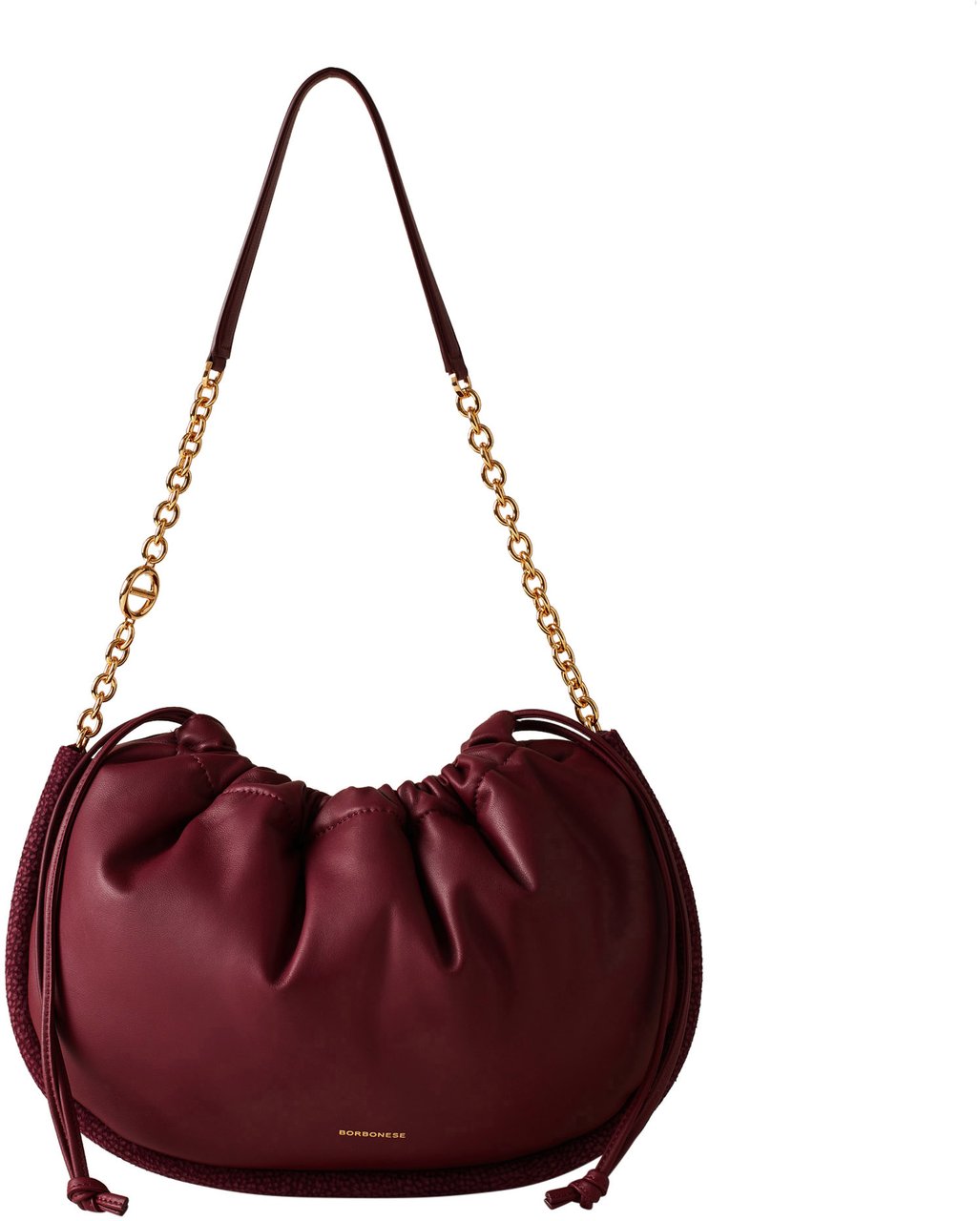Borbonese COQUILLE MEDIUM HOBO BAG Rood