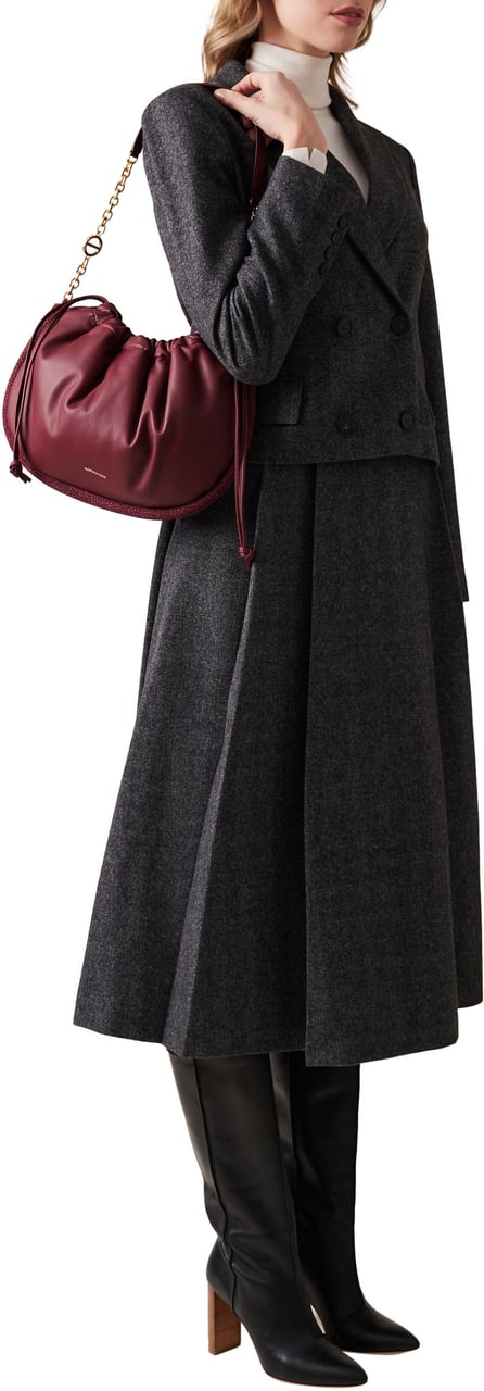 Borbonese COQUILLE MEDIUM HOBO BAG Rood