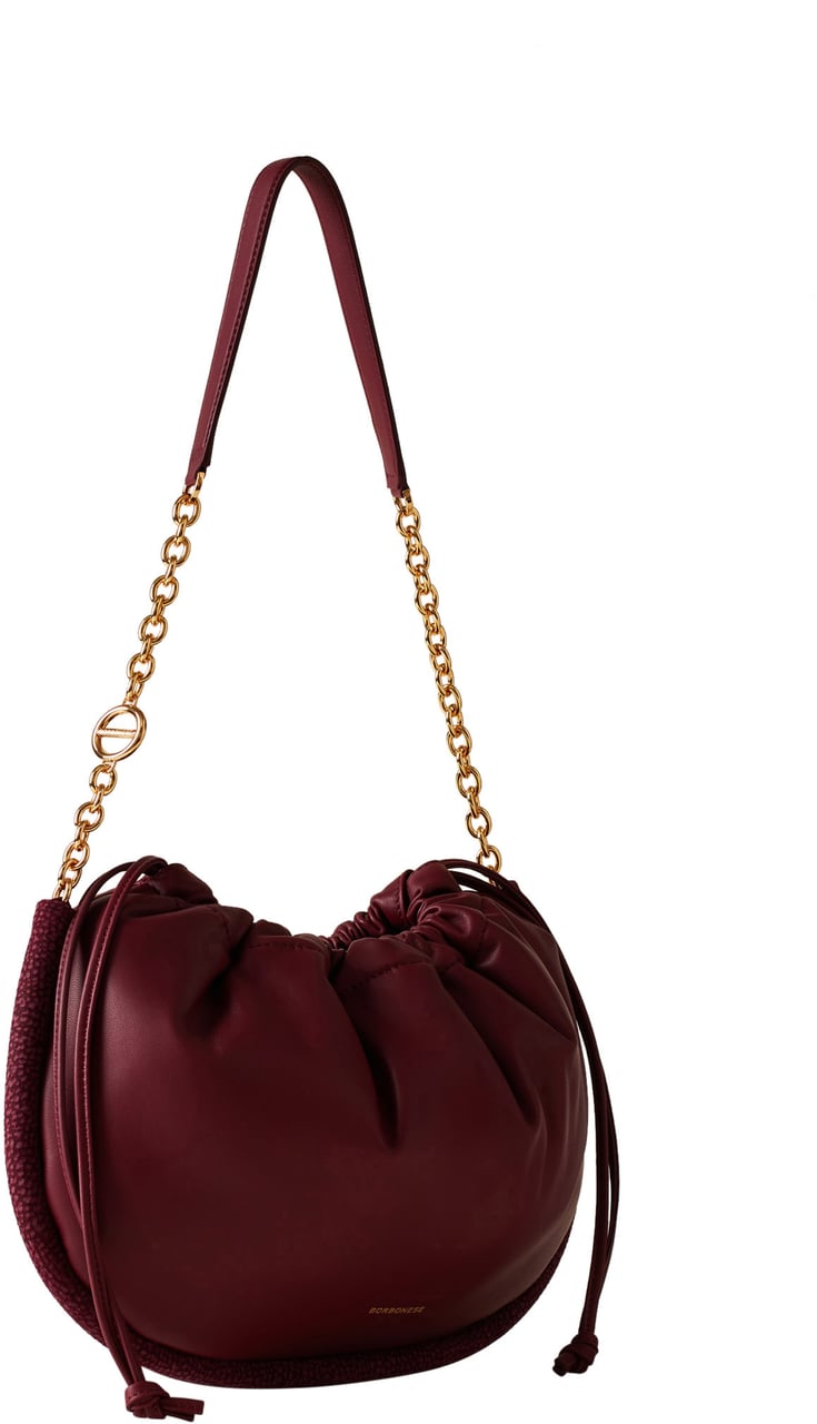 Borbonese COQUILLE MEDIUM HOBO BAG Rood