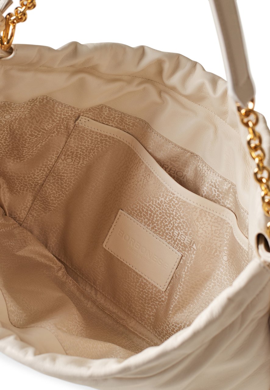 Borbonese COQUILLE MEDIUM HOBO BAG Wit