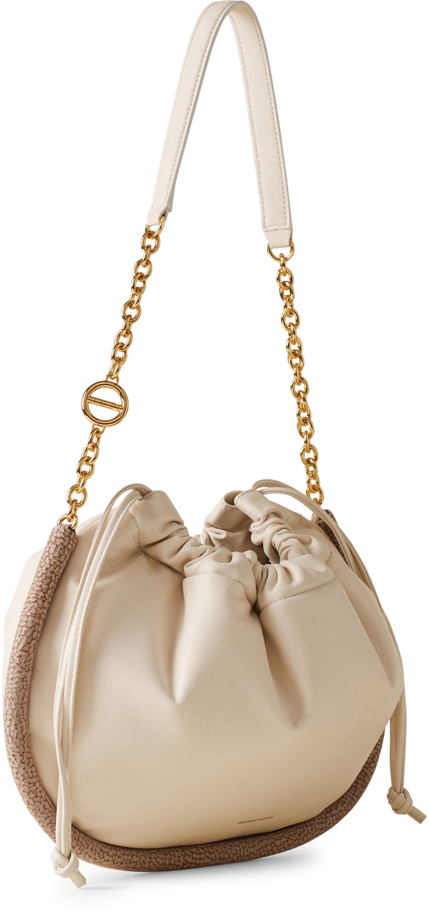 Borbonese COQUILLE MEDIUM HOBO BAG Wit