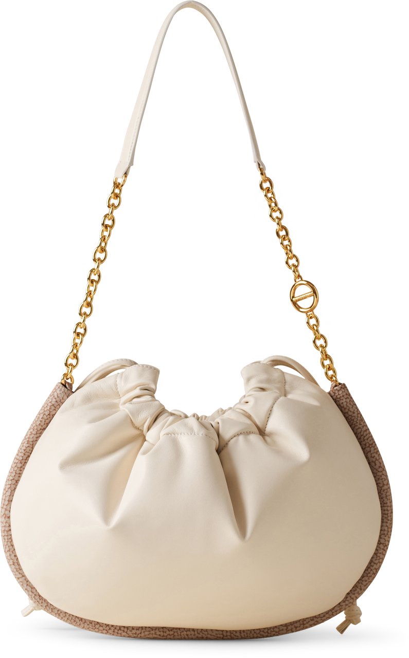 Borbonese COQUILLE MEDIUM HOBO BAG Wit