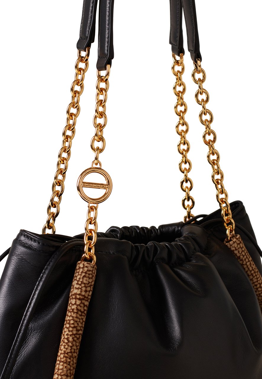 Borbonese COQUILLE LARGE SHOPPING BAG Zwart